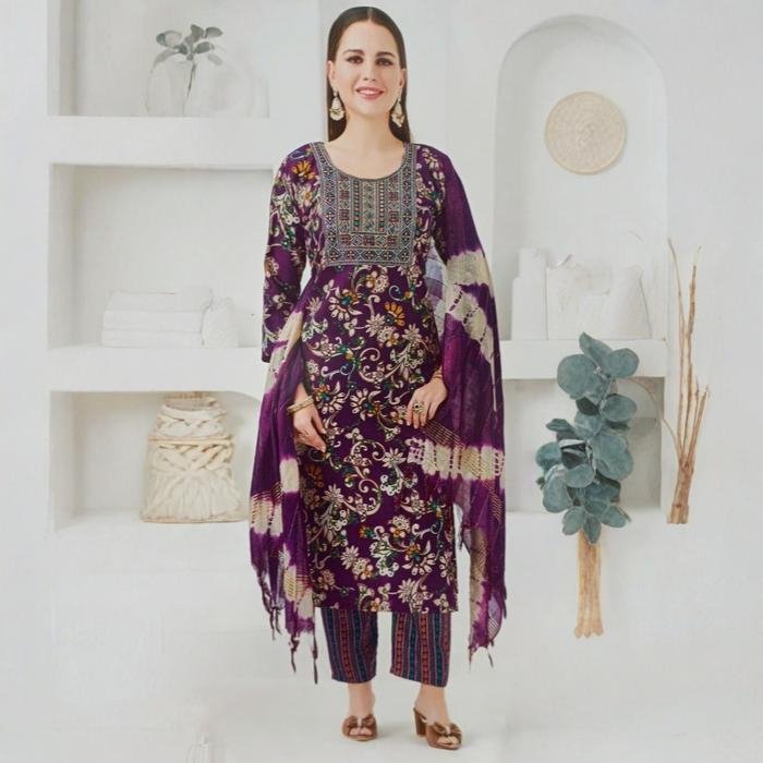 Fancy Dress Material – Violet