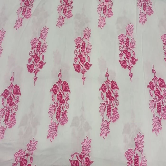Cotton Material- Pink Flower Design