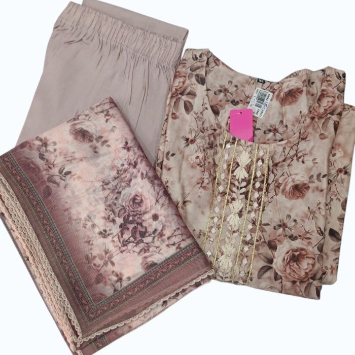 Muslin Silk Salwar – Beige