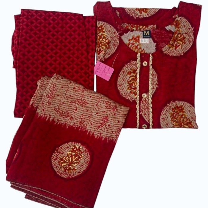 Muslin Silk Salwar – Red